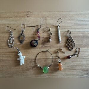 Lot of Single Dangling Earrings (no pairs)